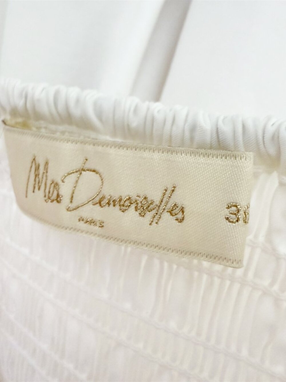Mes Demoiselles Pyrite White Blouse Poplin Off-the-Shoulder S Coquette - Picture 7 of 11